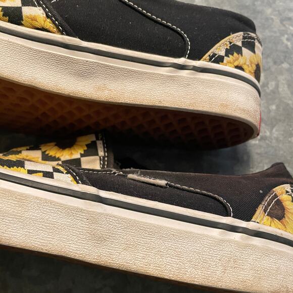 Vans Asher Sunflower Checkered Slip On Shoes Womens 8 Canvas Sneakers Indie - Picture 8 of 12